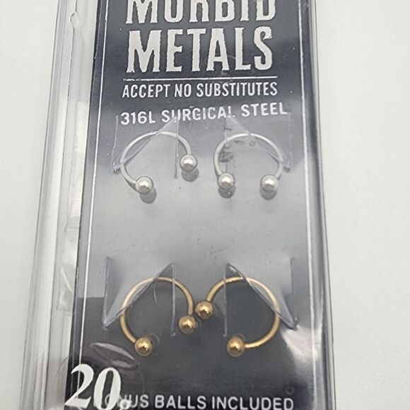 NWT Morbid Metals 20g Surgical Steel 4 Pack - Picture 2 of 3